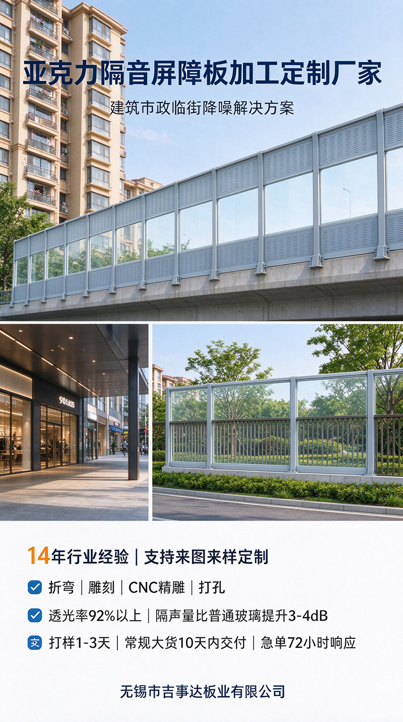建筑市政临街降噪亚克力隔音屏障板